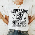 Expensive Difficult And Talks Back Shirt Mom Skeleton Funny Mom Saying Front And Back Funny Mama Sarcastic  T-shirt,...