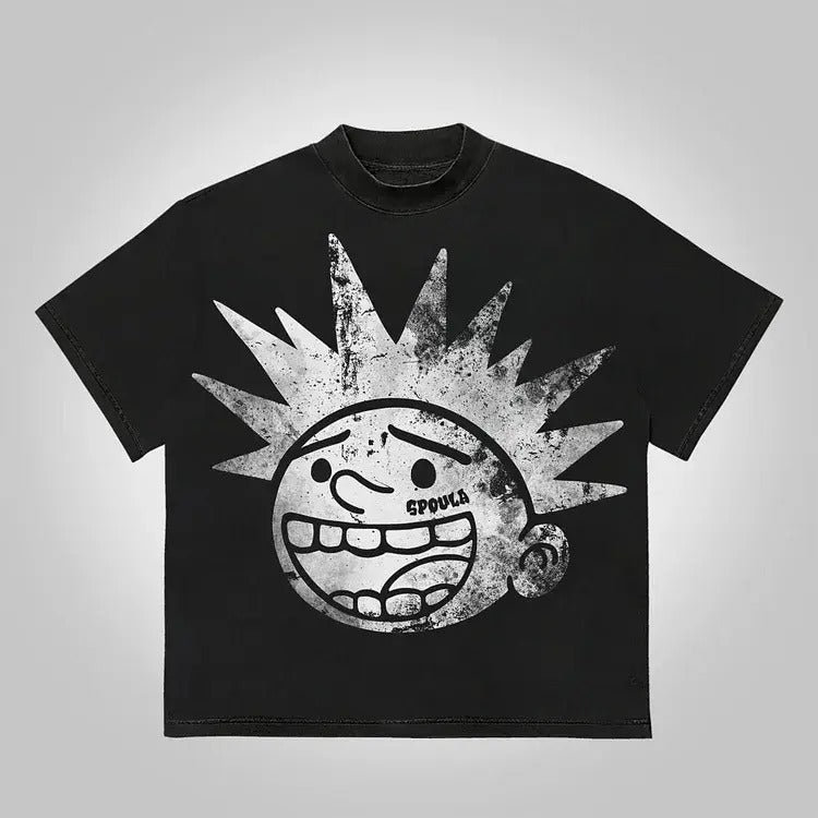 Explosive Mood Face Cartoon Graphics Cotton T-Shirt Hoodie, Sweatshirt | GrindPrints.com