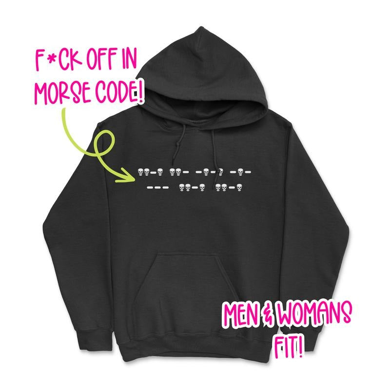 F*ck Off Morse Code Skull Hoodie T-Shirts, Sweatshirt | GrindPrints.com
