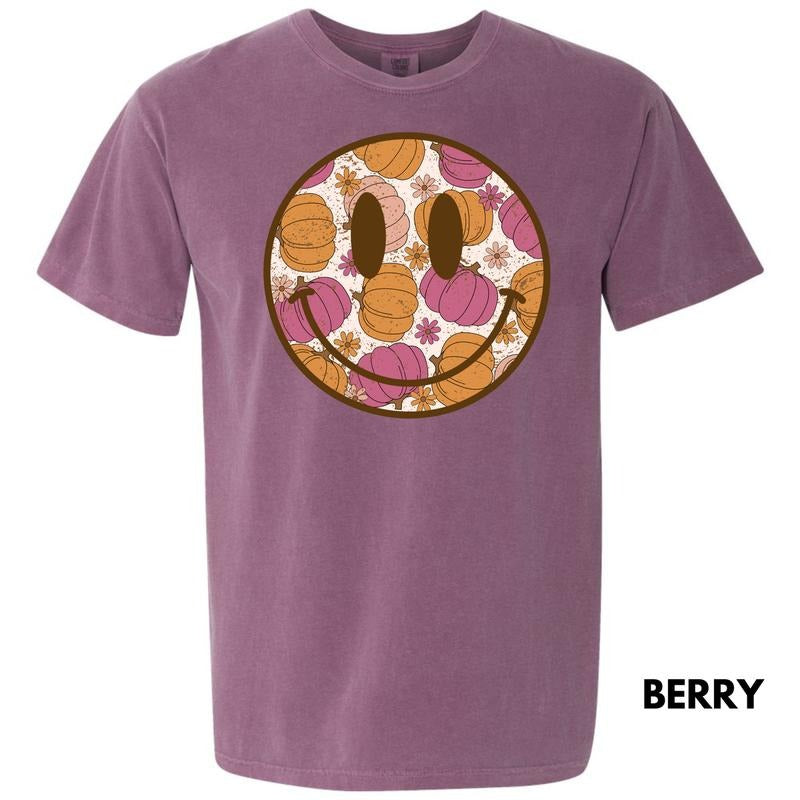 FALL Pumpkin Happy Face Comfort Colors T-Shirt 'NLB' Hoodie, Sweatshirt | GrindPrints.com