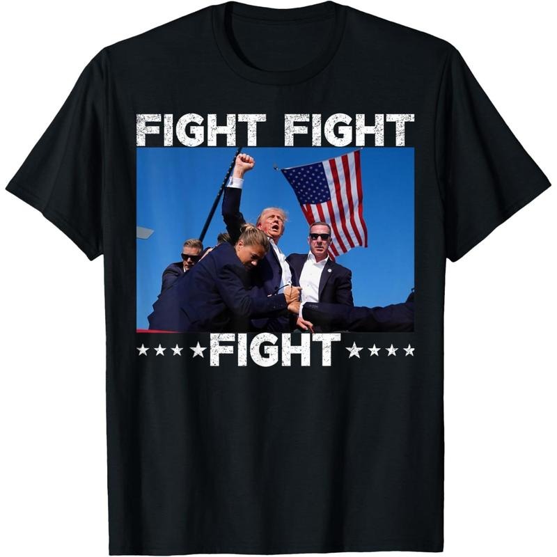FIGHT FIGHT FIGHT Trump 2024 Vote Trump T-Shirt made in usa Hoodie, Sweatshirt | GrindPrints.com