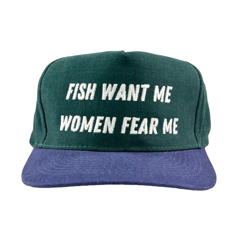 FISH WANT ME WOMEN FEAR ME Vintage Custom Embroidered FUNNY T-Shirts, Hoodie, Sweatshirt | GrindPrints.com