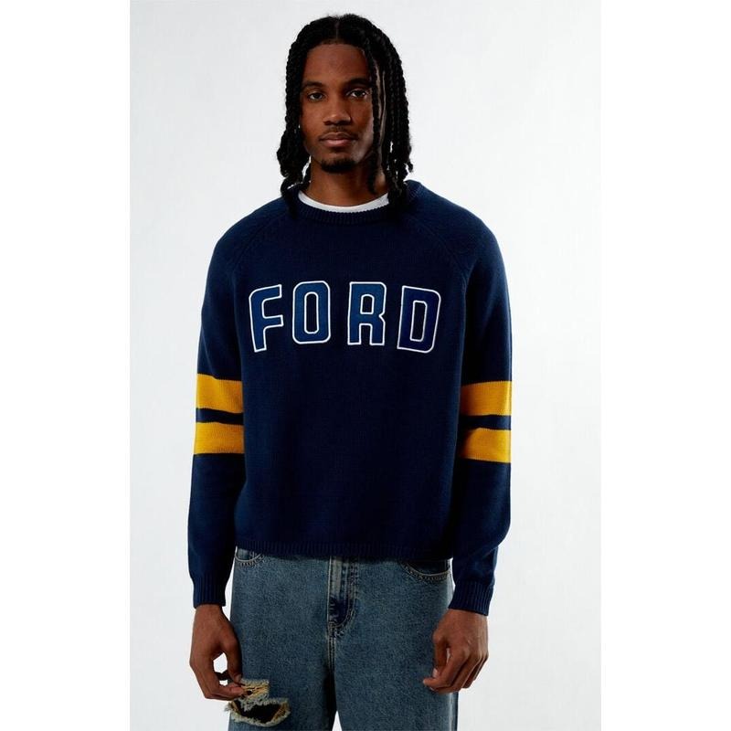 FORD Men's Navy Striped Crew Neck Sweater T-Shirts, Hoodie, Sweatshirt | GrindPrints.com