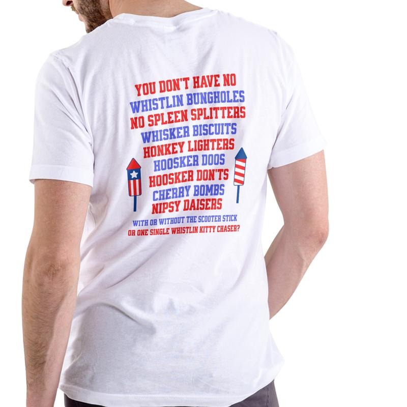 FOURTH OF JULY Firework T-Shirt Unisex Cotton with Graphic Text Design - Unisex, Cotton Hoodie, Sweatshirt | GrindPrints.com