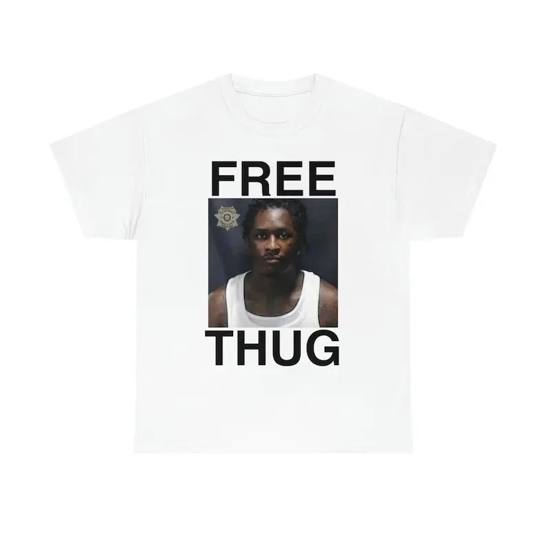 FREE THUG Young Thug MugshoT-Shirt, Gifts Hoodie, Sweatshirt | GrindPrints.com