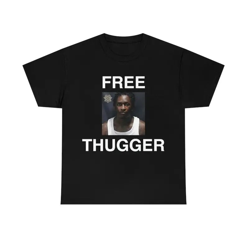 FREE THUGGER Young Thug Rapper Mugshot Tee, Gifts Hoodie, Sweatshirt | GrindPrints.com