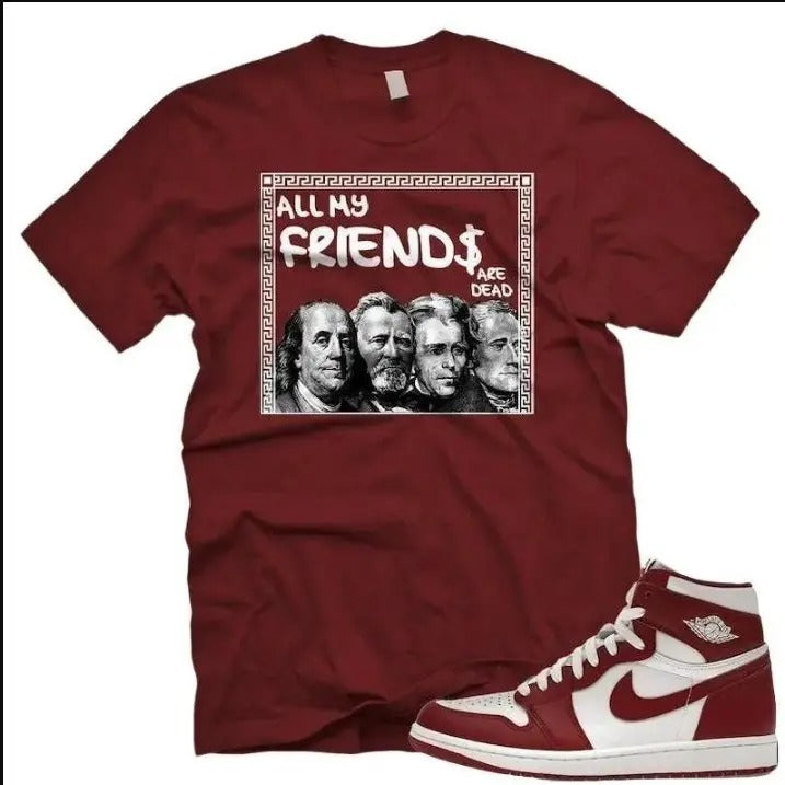 FRNDS Air J 1 Artisanal Team Red OG Retro High White 2024 AJ 1 T-Shirts, Hoodie, Sweatshirt | GrindPrints.com