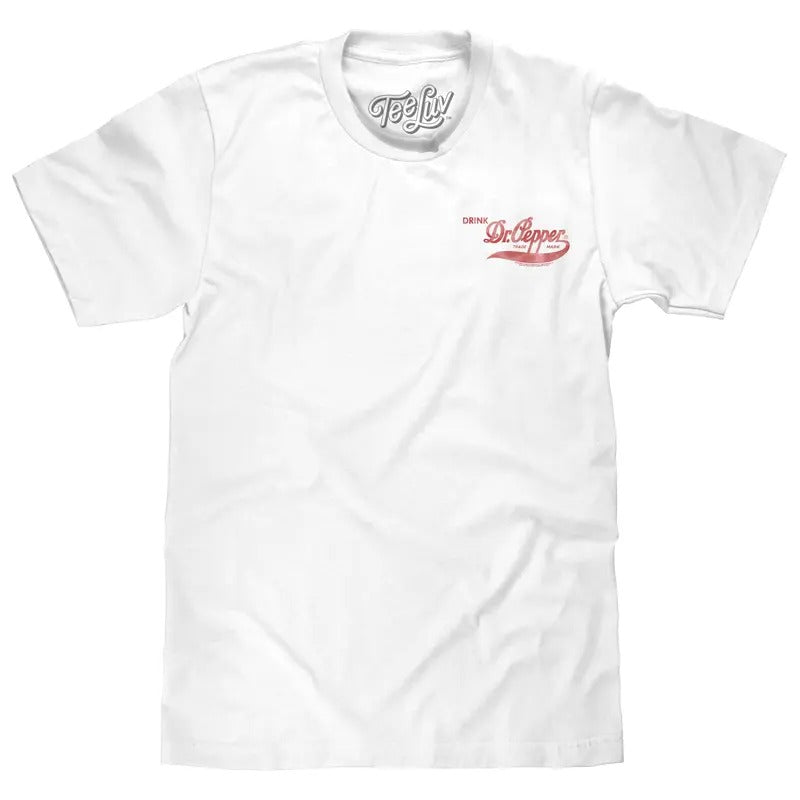 Faded Drink Dr Pepper Vintage Logo Front and Back Print T-Shirt - White Hoodie, Sweatshirt | GrindPrints.com