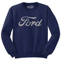 Faded Ford Cat Logo Crewneck Sweatshirt - Navy Blue T-Shirts, Hoodie | GrindPrints.com