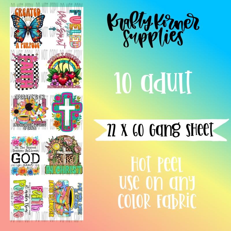 Faith 2.0 DTF Transfer Gang Sheet, 22 x 60 T-Shirts, Hoodie, Sweatshirt | GrindPrints.com