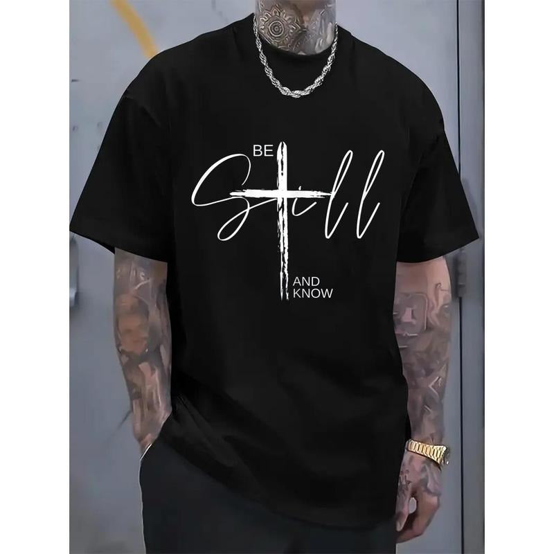 [Faith Christian Jesus Print Tee] Casual Faith Christian Jesus Print T-Shirt - Crew Neck Short Sleeve Comfort Tee Top
