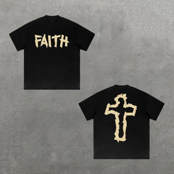 Faith Cross Graphics Cotton T-Shirt, Y2k Shirt, Hip Hop, Unisex T-Shirt, Gift For Men Women Womenswear Menswear Top...