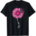 Faith Love Hope Pink Ribbon Sunflower Breast Cancer Warrior Made USA T-Shirts, Hoodie, Sweatshirt