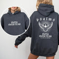 Faith Over Fear 2-Sided Hoodie, Christian Hoodies for Women, Bible Verse Hooded Sweatshirt, Faith Based Women's Tops,...