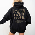Faith Over Fear Christian Hoodie Bible Verse, Aesthetic Christian Sweatshirts, Jesus Hoodie, Church hoodie, Trendy...