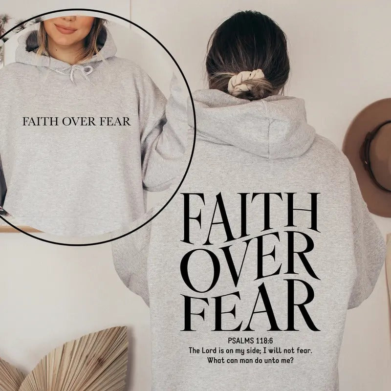 Faith Over Fear Christian Christian Jesus Bible Verse Her T-Shirts, Hoodie, Sweatshirt