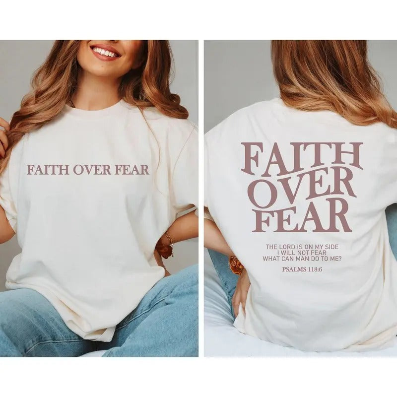 Faith Over Fear Christian Shirt ,Christian Comfort colors shirt ,Jesus Cheistmas  Shirts, Trendy Shirt ,Bible Verse Shirt...