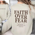 Faith Over Fear Christian Sweatshirt-Hoodie,Christian Sweatshirt,Jesus Hoodie, Bible Verse Sweatshirt,Church...