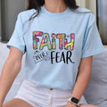 Faith Over Fear Shirt Casual Style Crew Neck Short Sleeve T-Shirt Tops Trendy for Unisex, Perfect Gift Hoodie, Sweatshirt