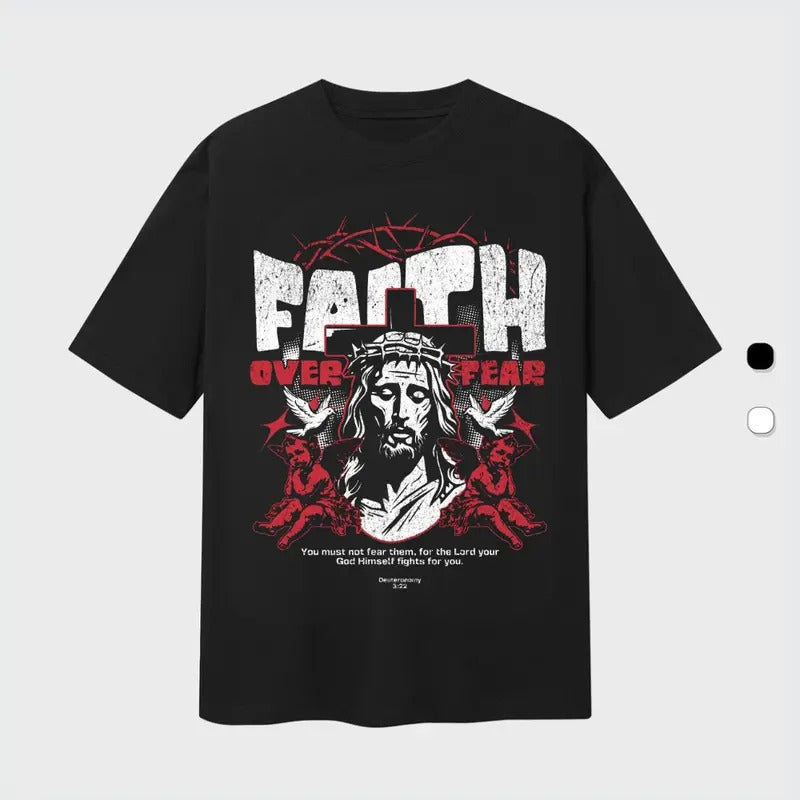 Faith Over Fear T-Shirt,Outdoors T-Shirt, Cotton Unisex T-Shirt Hoodie, Sweatshirt | GrindPrints.com