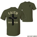 Faith Over Fear T-shirt - Inspirational Christian Design With Bold Cross Graphic Unisex Casual Crew Neck 100% Cotton...