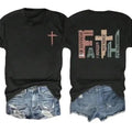 Faith Shirt, Women's Letter Print Round Neck Tee, Casual Short Sleeve Crew Neck Graphic Tees T-shirt for Summer, Fashion...