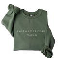 Faith over Fear Sweatshirt, Psalm 34 Christian Sweatshirt, Minimal Christian Sweater, Faith Sweatshirt Tops Classic...