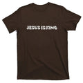 Faithful Men's Minimalist T-Shirt with Embossed Jesus Is King Christian Catholic Design Hoodie, Sweatshirt | GrindPrints.com