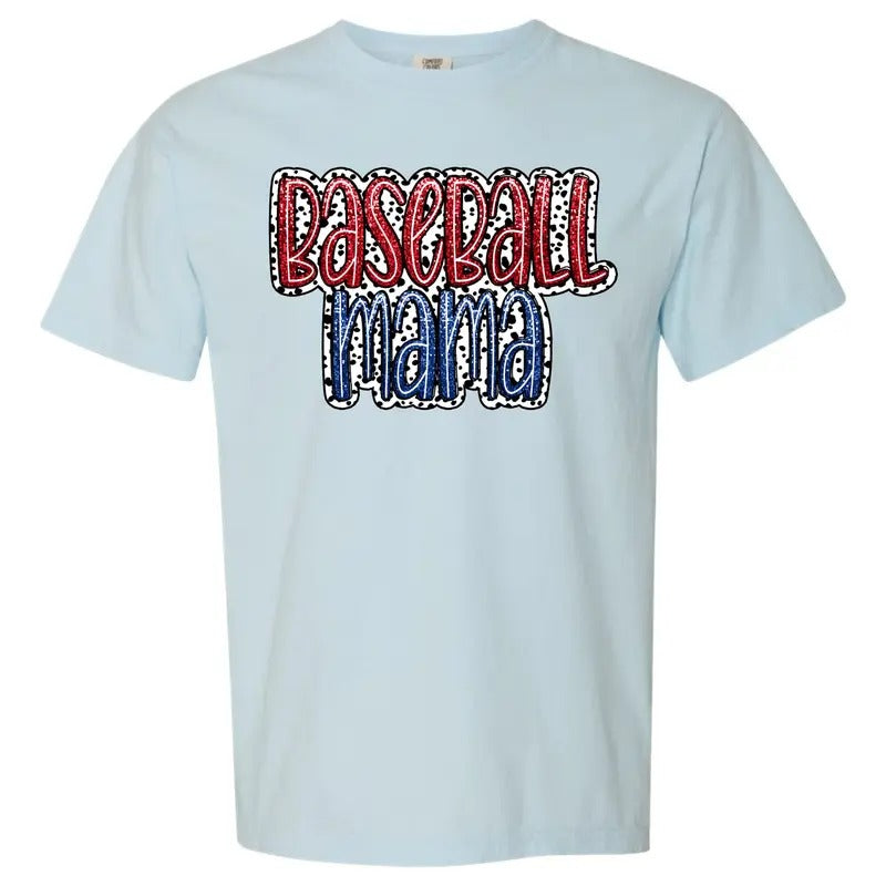 Fake Glitter Baseball Mama Comfort Colors T-Shirt 'NLB' Hoodie, Sweatshirt | GrindPrints.com