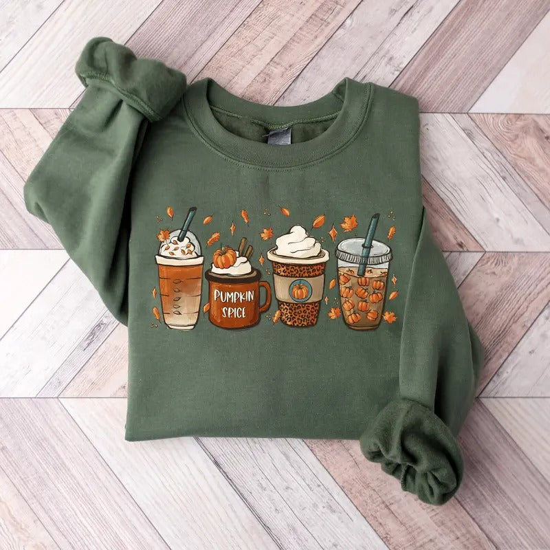 Fall Coffee Sweatshirt for Women, Thanksgiving Sweater, Fall Crewneck Pumpkin Spice Sweatshirt, Pumpkin spice Shirt Hoodie
