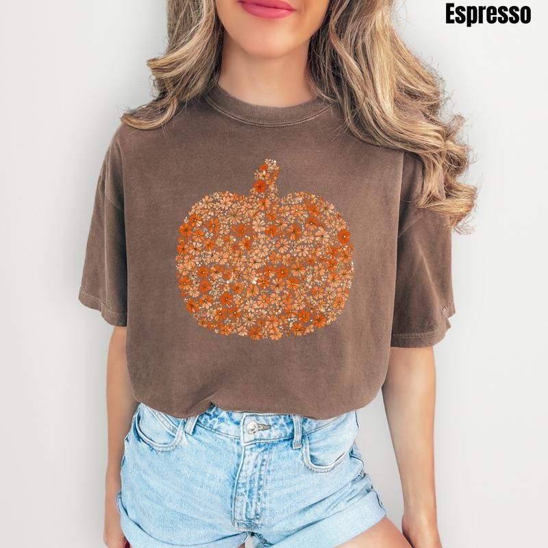 Fall Floral Pumpkin Comfort Colors 'NLB' T-Shirts, Hoodie, Sweatshirt