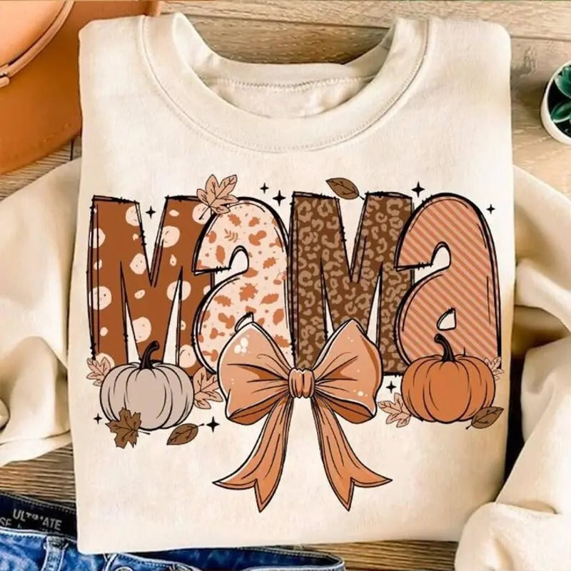 Fall Mama Shirt Fall Mama Coquette Pumpkin Fall Vibes Shirt Autumn Coquette Shirt Spooky Season, Halloween Shirt Hoodie,...