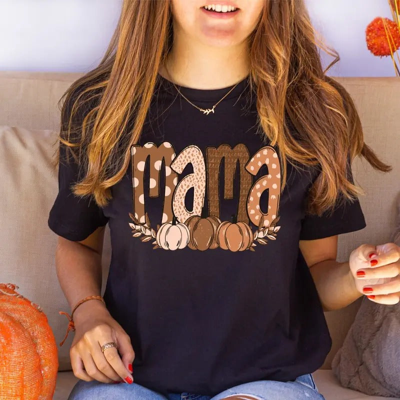Fall Mama Spooky Mama Shirt Halloween Mom Halloween Pumpkin Halloween Shirt Mama Thanksgiving Mama Pumpkin Spice Lovers T-Shirts, Hoodie, Sweatshirt