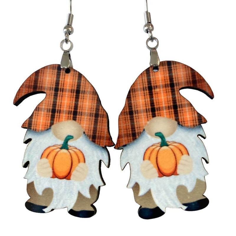 Fall Pumpkin Gnome Earrings T-Shirts, Hoodie, Sweatshirt | GrindPrints.com