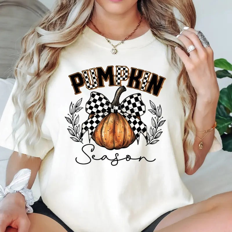 Fall Theme Retro Pumpkin Season Comfort Colors Tshirt Hoodie, Sweatshirt | GrindPrints.com