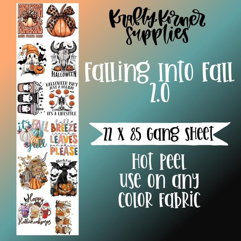 Falling Into Fall 2.0 DTF Transfer Gang Sheet, 22 x 85 T-Shirts, Hoodie, Sweatshirt | GrindPrints.com