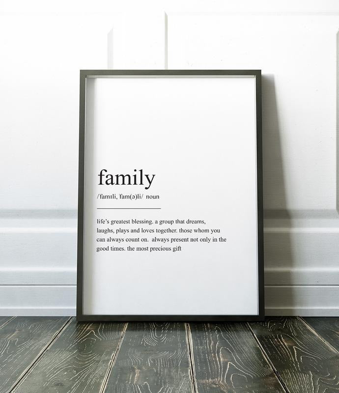 Family Definition Print, Wall Art Print, Minimalist Print, Family Print, Scandinavian Print, Family Wall Art Poster...