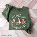Farm Fresh Christmas Tree Cakes Sweatshirt, Christmas Cake Shirt, Christmas Tree Farm Shirt, Funny Christmas Sweatshirt...