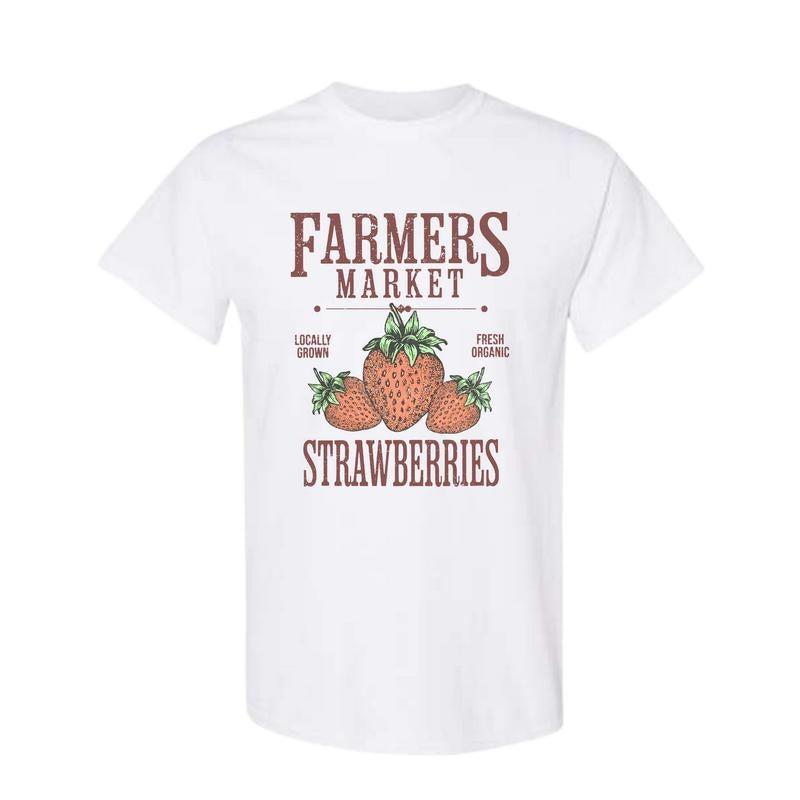 Farmers Market Strawberry Strawberry Lover Full Color Full Size Classic Cotton T-Shirts, Hoodie, Sweatshirt
