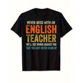 [Fast Arrival] Funny English Teacher Graphic Tee - Men's Cotton Short Sleeve Crew Neck T-Shirt - Back To School Casual...