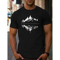[Fast Arrival] Vibrant Landscape Reflection Print Casual Short Sleeve Summer Relaxed Fit Breathable Fabric T-Shirts, Hoodie, Sweatshirt