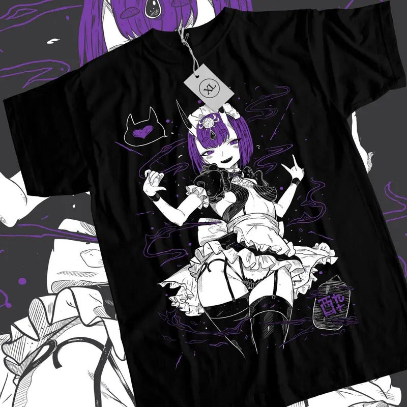 Fate Grand Order T-Shirt & Sweatshirt, Assassin Shuten Douji Graphic Tee, Anime Manga Lover Gifts Ball Cotton Hoodie