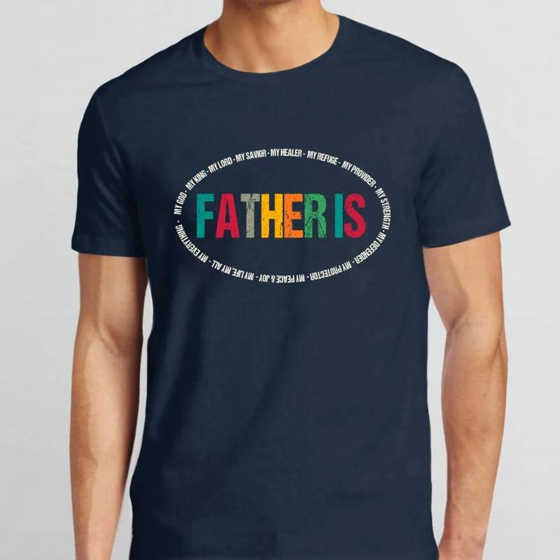 Father Is My Hero Christian TShirt Casual Style Crew Neck Short Sleeve T-Shirt Tops Trendy for Unisex, Perfect Gift...
