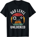 Father's Day T-Shirt, Gifts For Dad, Funny New Dad Shirt Dad Level Unlocked day Tee Shirt Gaming T-Shirt Menswear Top...