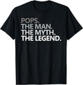 Father's Day T-Shirt, Gifts For Dad, Pops The Man The Myth The Legend Father's Day Gift Grandpa T-Shirt Menswear Top...
