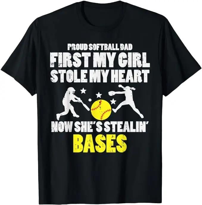 Dad Softball Dad Girl Stole My Heart Stealing Bases Menswear Top Underwear T-Shirts, Hoodie, Sweatshirt