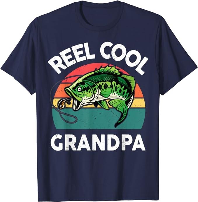 Stepdad Fishing Reel Cool Grandpa Funny Bass Dad Menswear Casual Cotton T-Shirts, Hoodie, Sweatshirt
