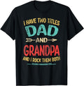 Father's Day T-Shirt, Gifts For Stepdad, I Have Two Titles Dad And Grandpa Father's Day Grandpa Gift T-Shirt Menswear...