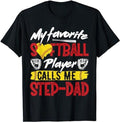 Father's Day T-Shirt, Gifts For Stepdad, My Favorite Softball Player Calls Me Step-Dad T-Shirt Menswear Fashion Casual...
