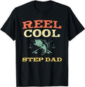 Father's Day T-Shirt, Gifts For Stepdad, Reel Cool Step-Dad Fishing Fisherman Funny Vintage T-Shirt Menswear Fashion,...
